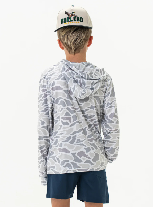 Burlebo Youth Performance Hoodie - White Camo - The Foundry