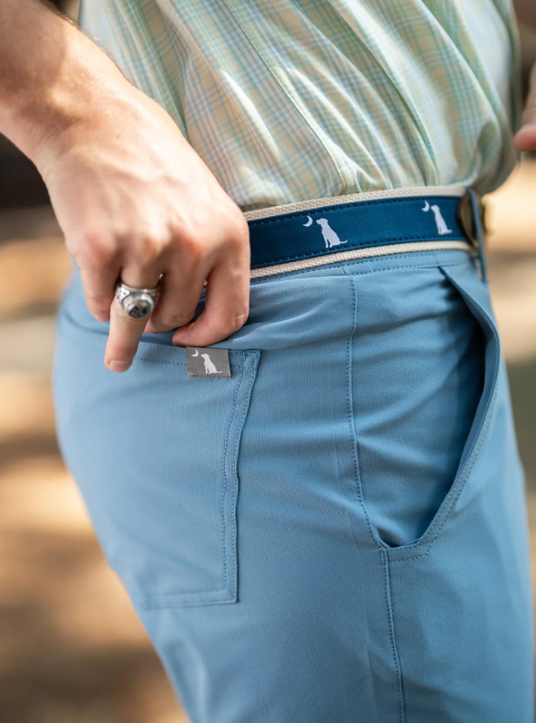 Local Boy Ribbon Belt Blue Dog & Moon - The Foundry