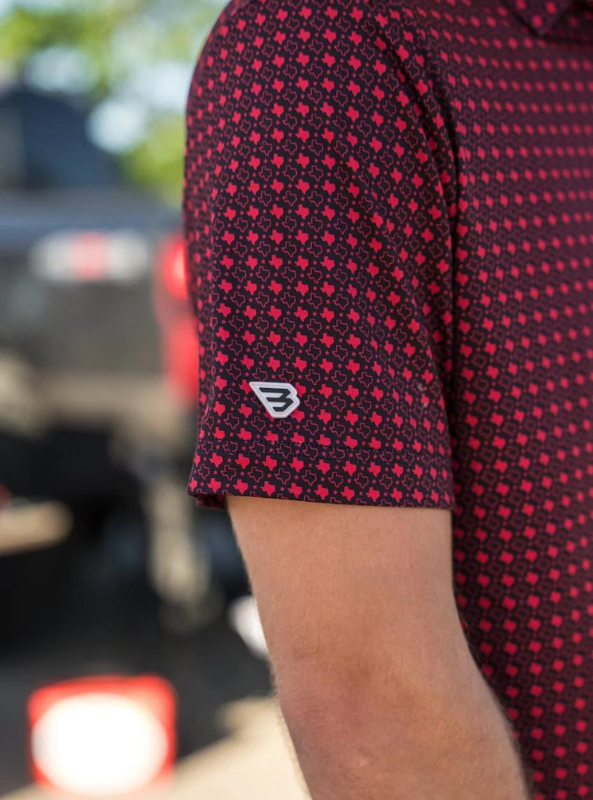Texas Performance Polo- Black & Red - The Foundry