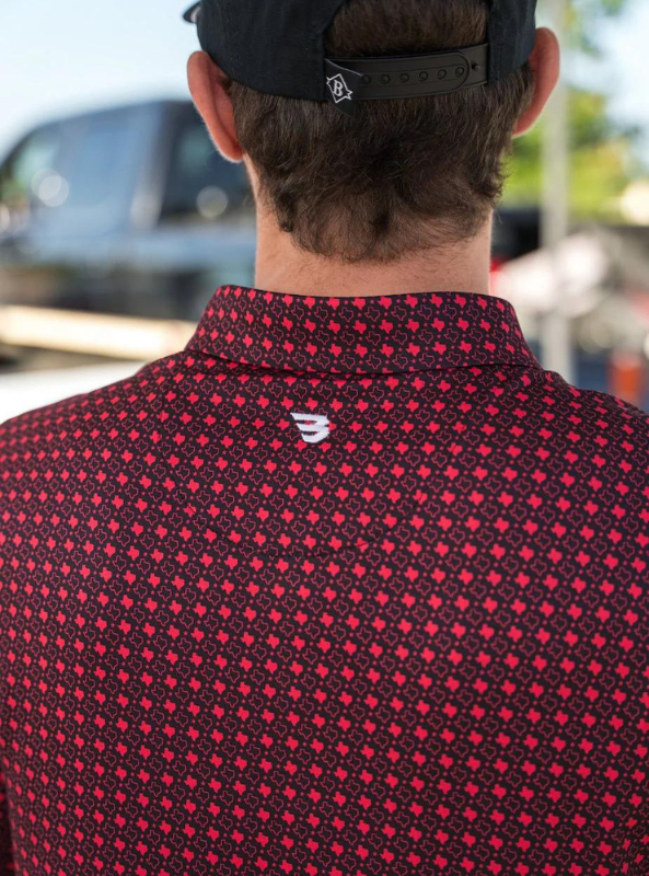 Texas Performance Polo- Black & Red - The Foundry