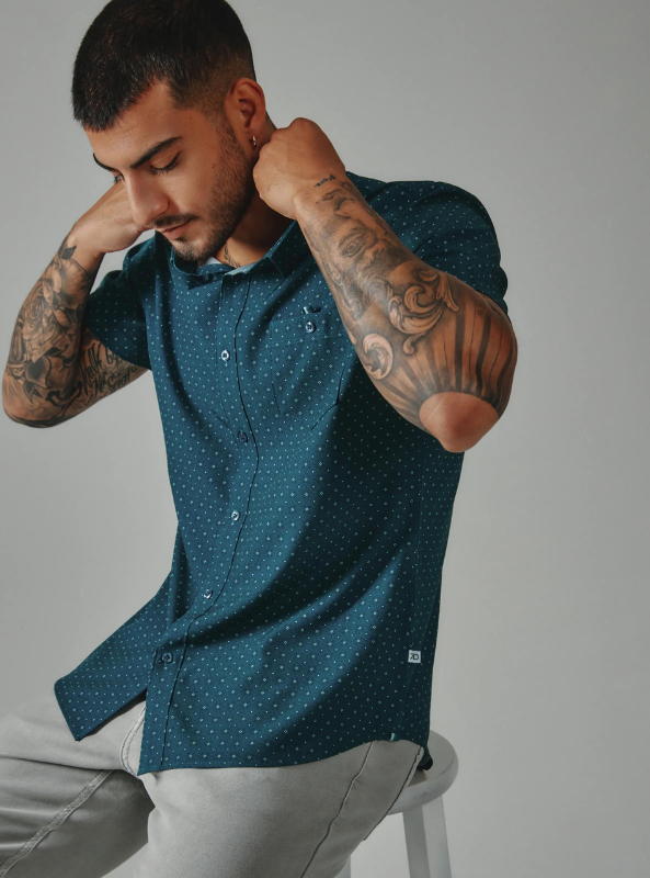 Prescott Shirt- Teal - The Foundry