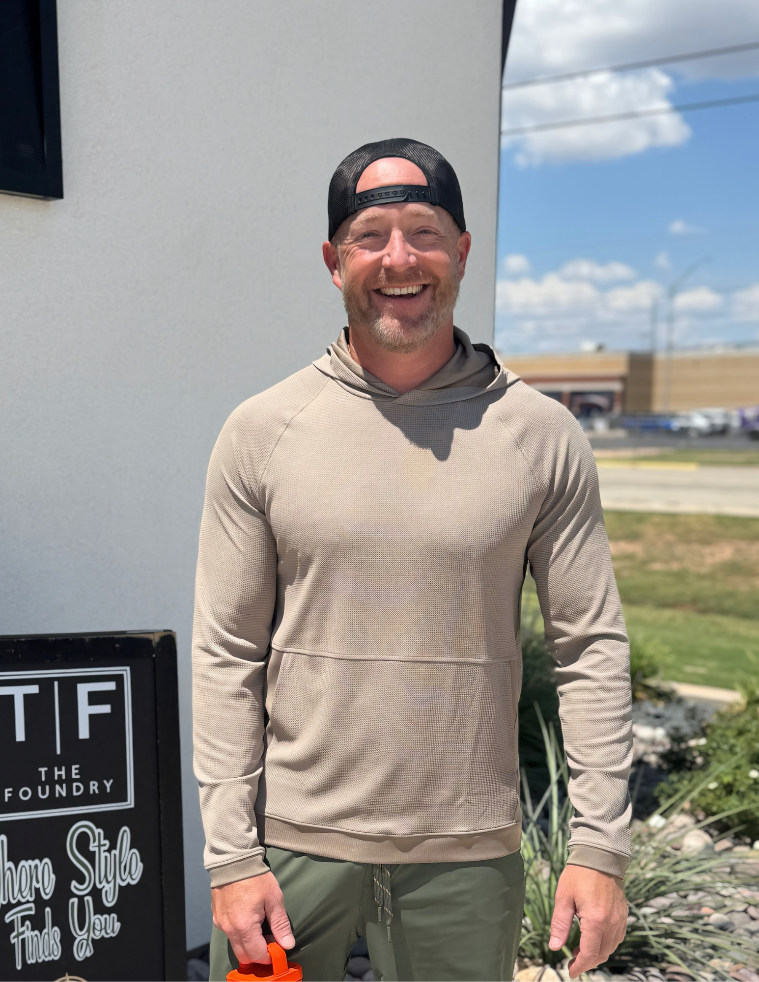 Rhone Waffle Tech Hoodie Foggy Taupe - The Foundry
