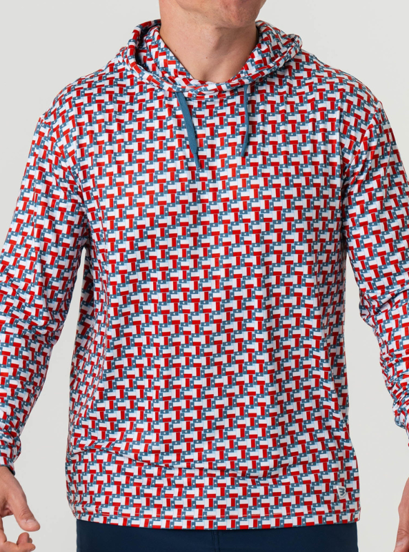 Burlebo Performance Hoodie - Texas Flags - The Foundry