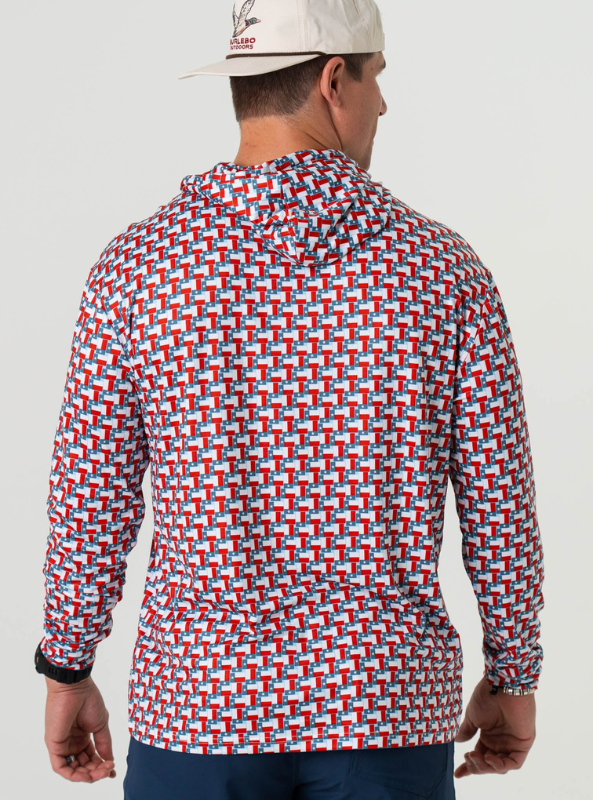 Burlebo Performance Hoodie - Texas Flags - The Foundry