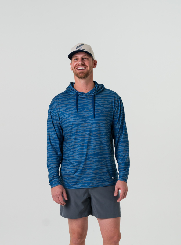 Burlebo Performance Hoodie - Tiger Stripe Camo Navy - The Foundry