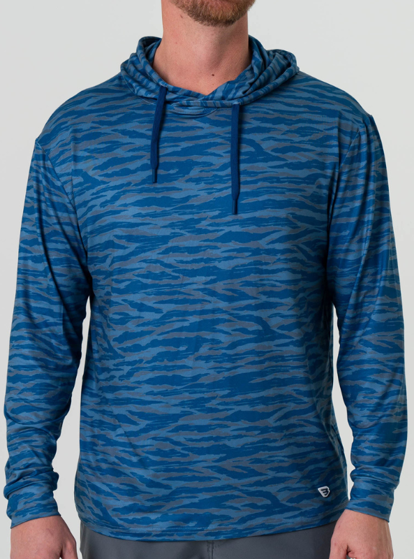 Burlebo Performance Hoodie - Tiger Stripe Camo Navy - The Foundry