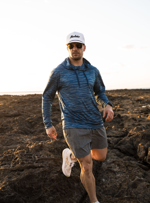 Burlebo Performance Hoodie - Tiger Stripe Camo Navy - The Foundry