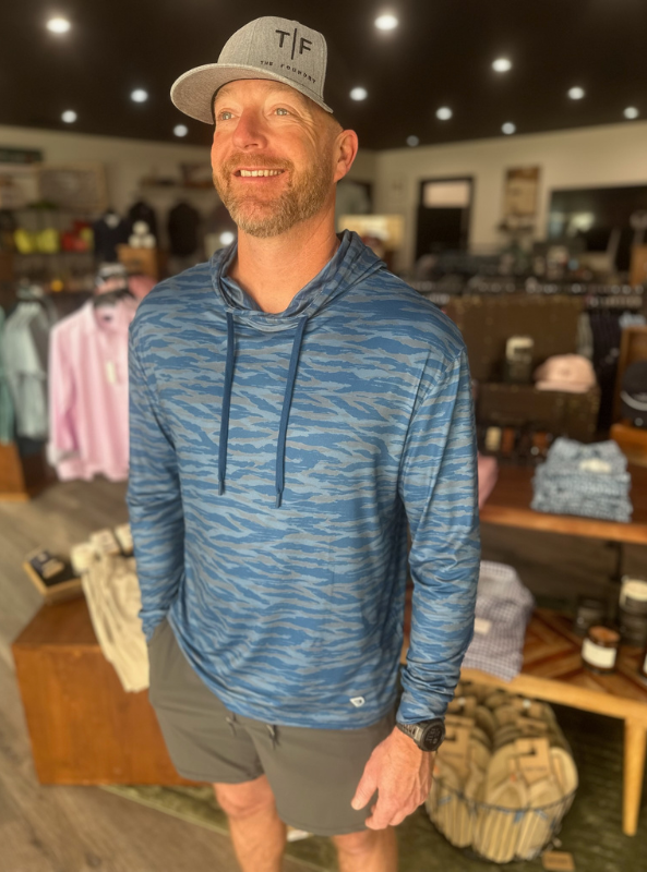Burlebo Performance Hoodie - Tiger Stripe Camo Navy - The Foundry