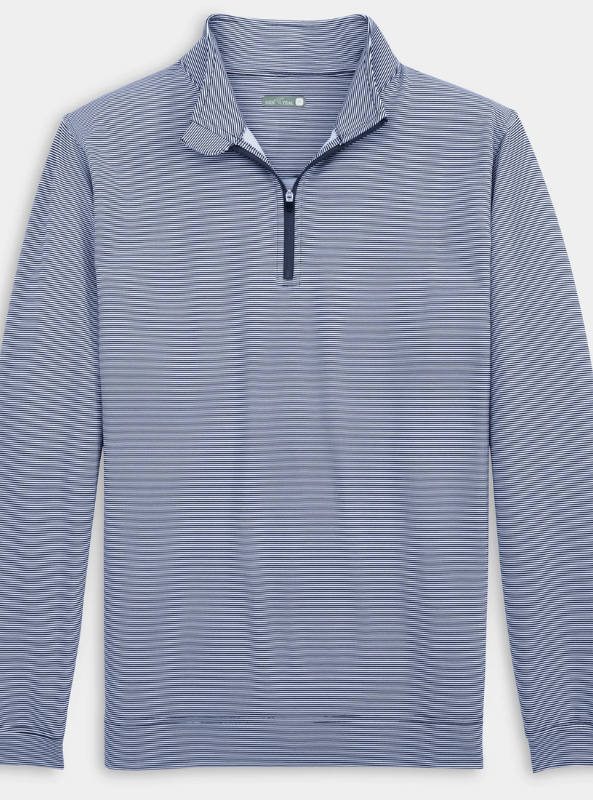 Gen Teal Apparel- Navy Pinstripe Venture Performance Quarter-Zip - The Foundry