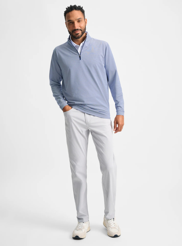 Gen Teal Apparel- Navy Pinstripe Venture Performance Quarter-Zip - The Foundry