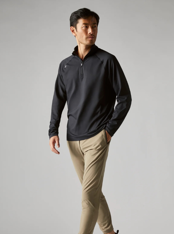 Rhone Apparel- Session 1/4 Zip - Black - The Foundry