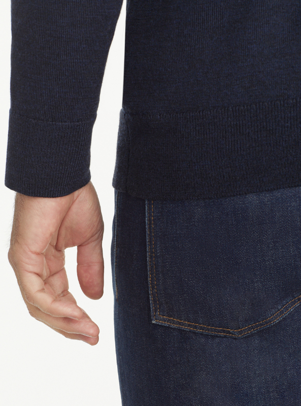 Untuckit - Belguardo Merino Wool 1/4 Zip Sweater Dark Blue - The Foundry