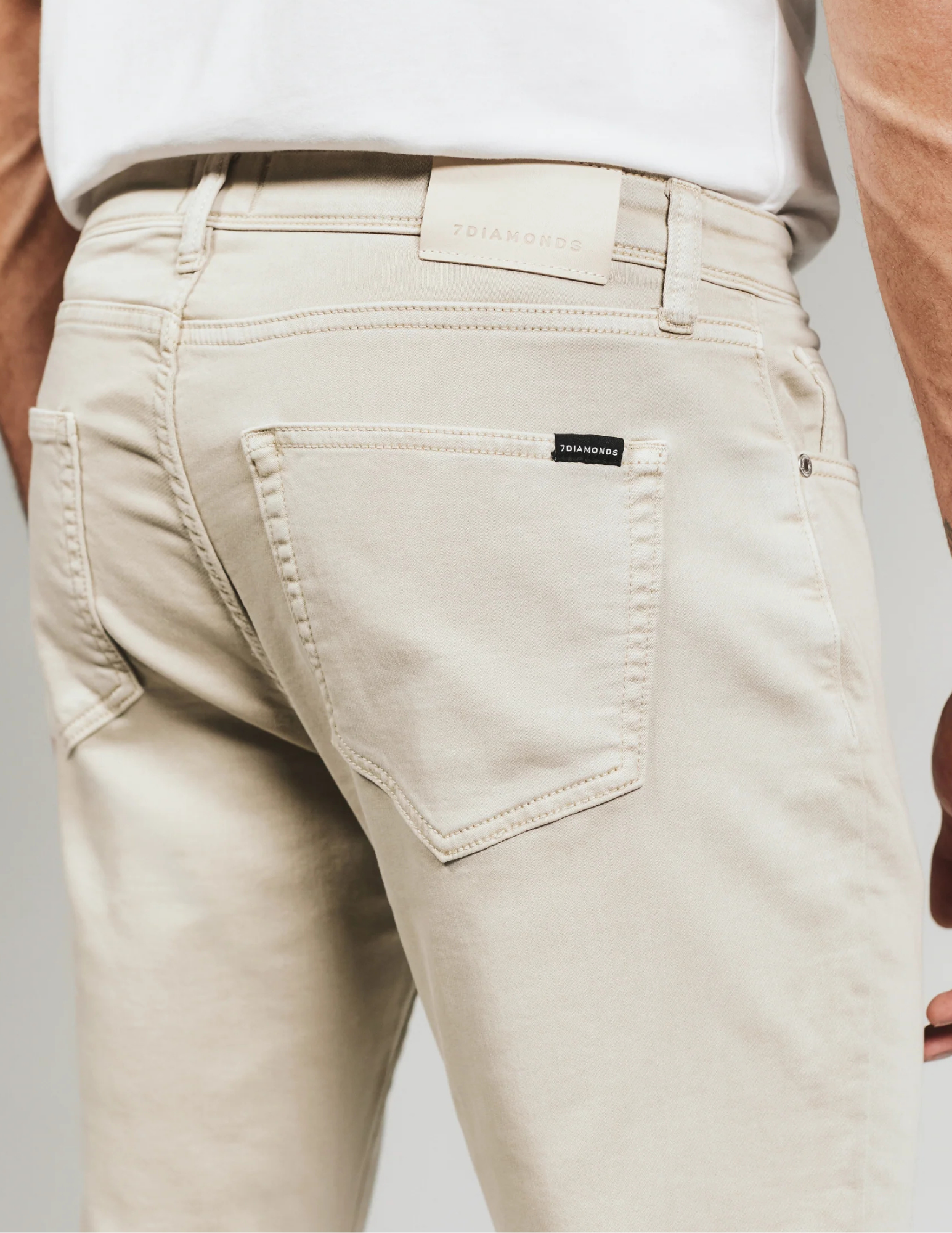 7 Diamonds Payton 5 Pkt Pant - Dune - The Foundry