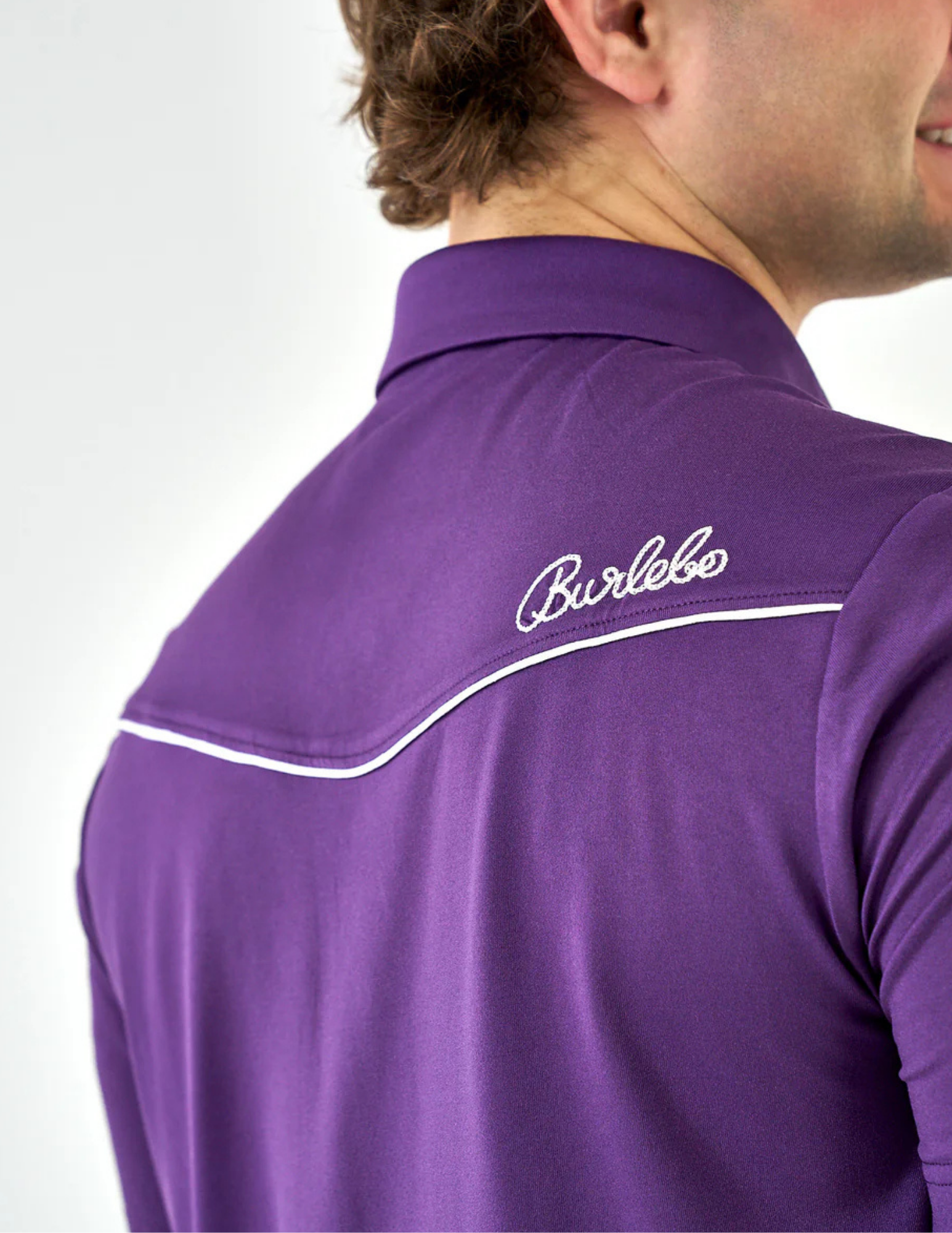 Burlebo Pearl Snap Performance Polo - Purple - The Foundry