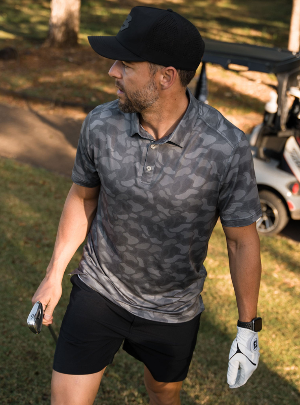 Burlebo Performance Polo - Stone Camo - The Foundry