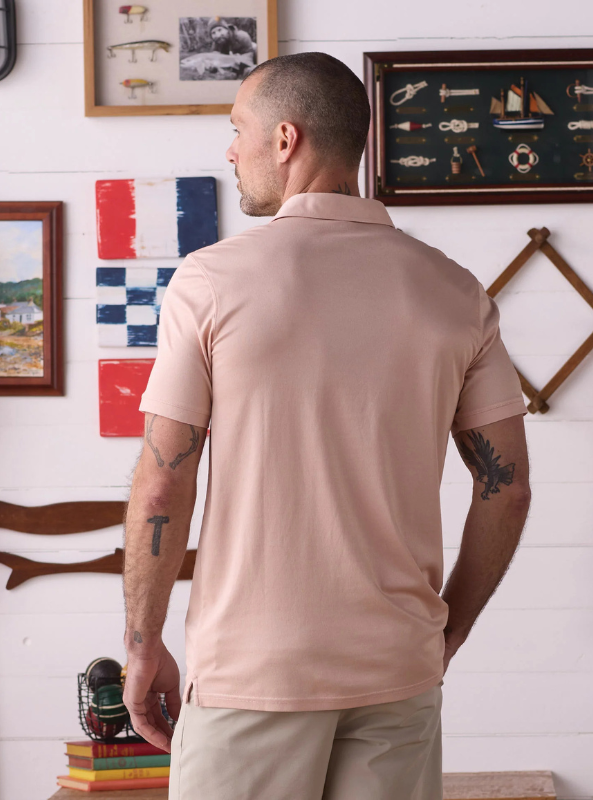 The Normal Brand Performance Pique Polo - Dusty Rose - The Foundry