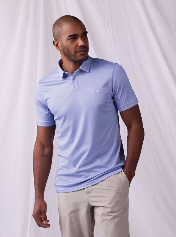 The Normal Brand Performance Pique Polo - Glacier - The Foundry