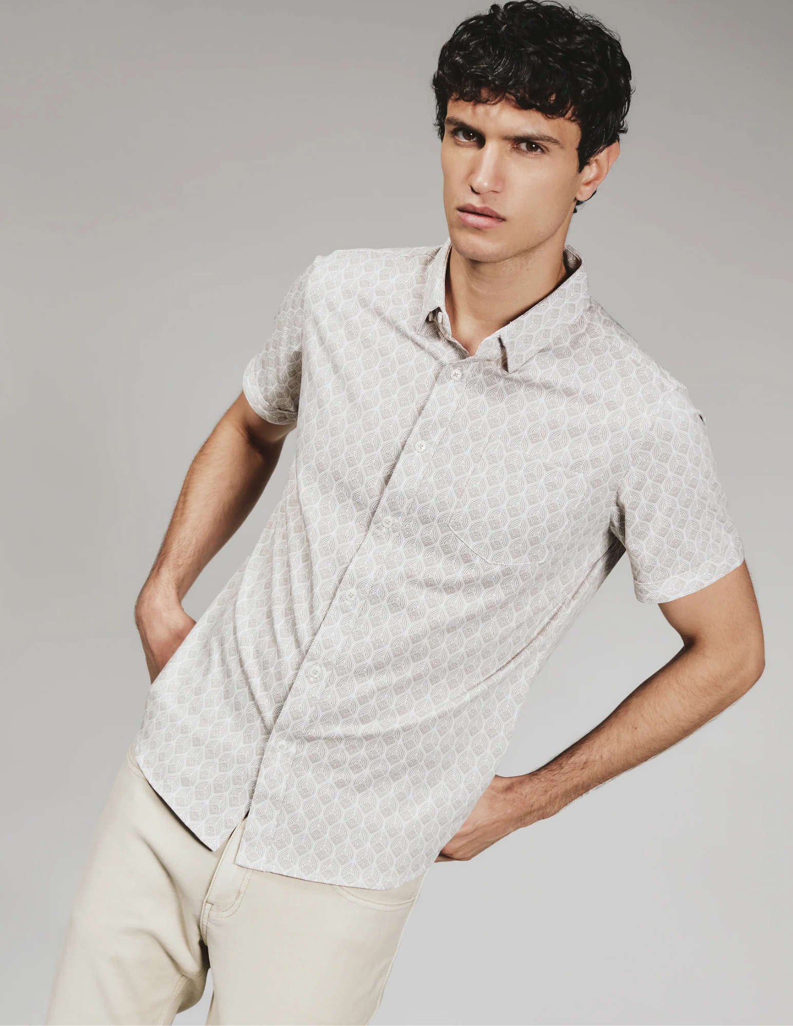 7 Diamonds Holden SS Shirt - Taupe - The Foundry