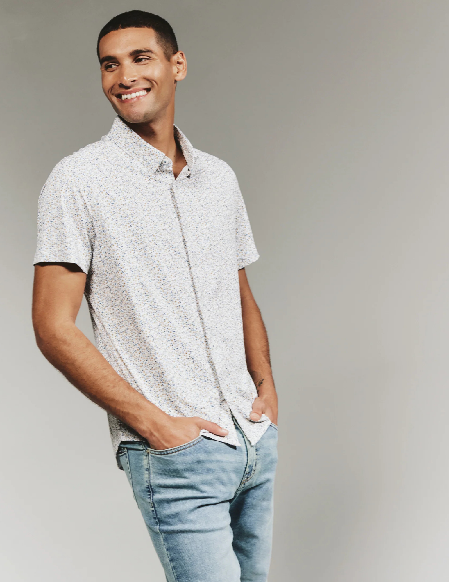 7 Diamonds Mercer SS Shirt - Natural - The Foundry