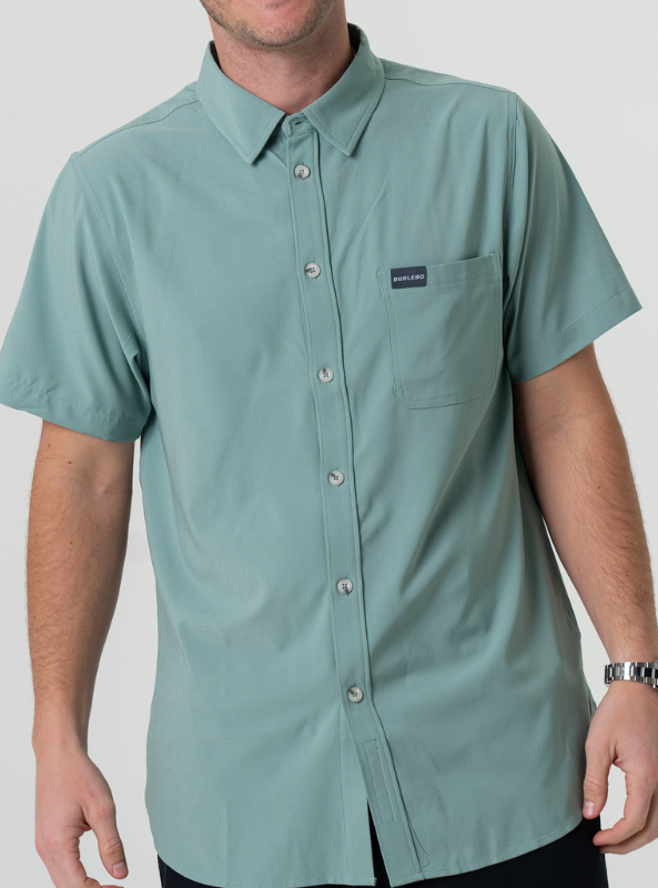 Burlebo Performance Button Up - Ocean Swell - The Foundry