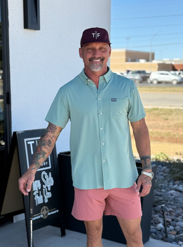 Burlebo Performance Button Up - Ocean Swell - The Foundry