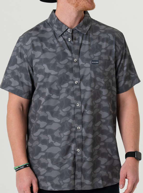 Burlebo Performance Button Up - Stone Camo - The Foundry