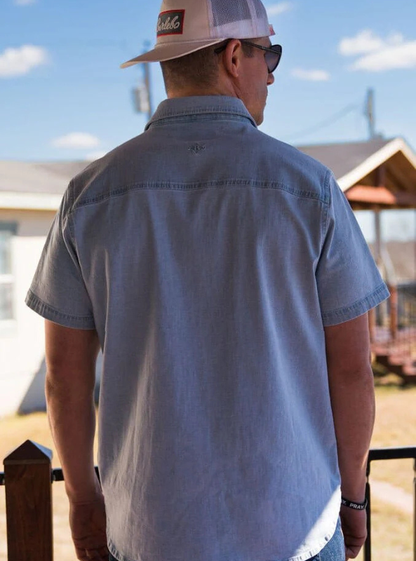 Burlebo Short Sleeve - Denim Pearl Snap - Light Washed - The Foundry