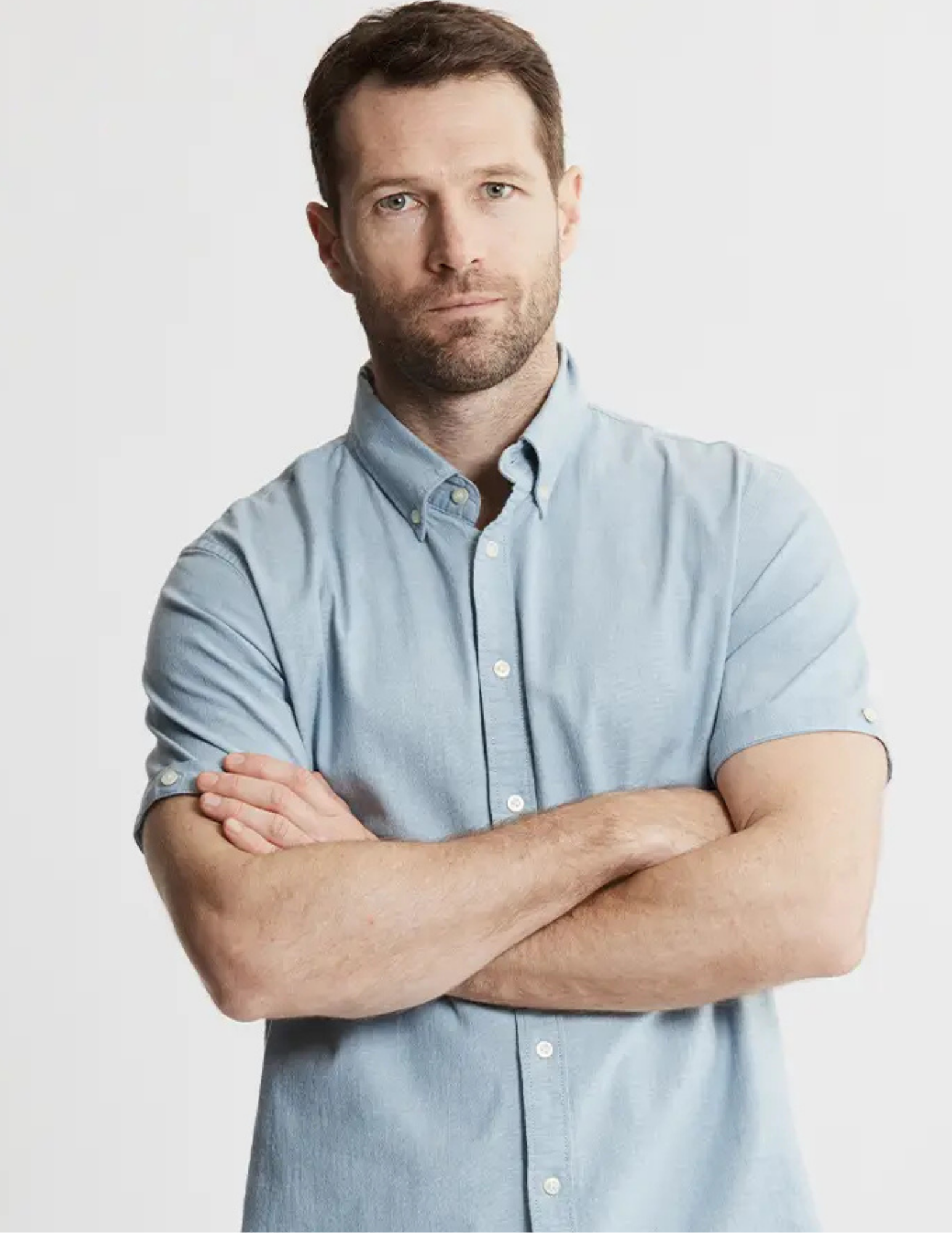 Jachs NY Light Indigo Noho Short Sleeve Shirt - The Foundry
