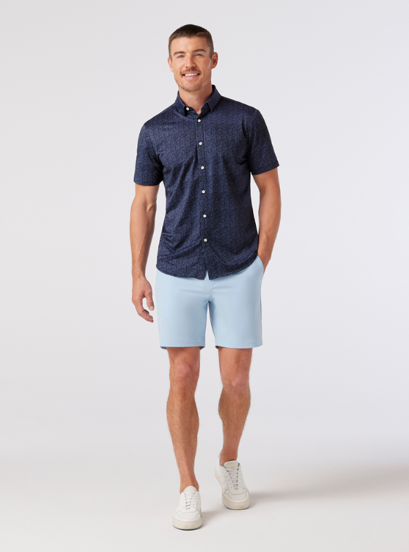 Mizzen & Main Halyard SS Dress Shirt - Coastal Fjord Coffee Leaves - The Foundry