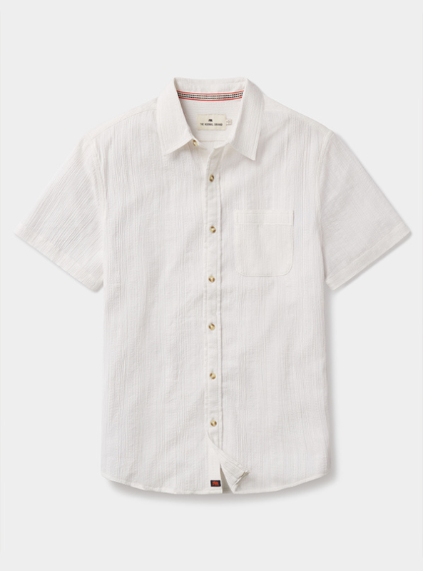 The Normal Brand Freshwater Button Up Shirt - Ivory Crinkle Dobby - The Foundry