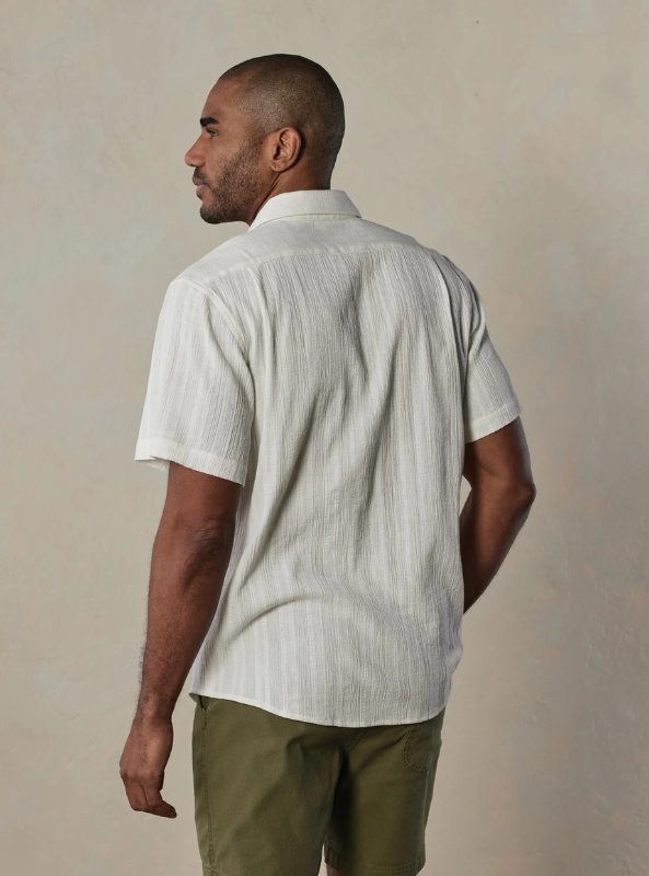 The Normal Brand Freshwater Button Up Shirt - Ivory Crinkle Dobby - The Foundry