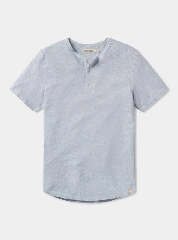 The Normal Brand Legacy Jersey SS Henley - Mist - The Foundry
