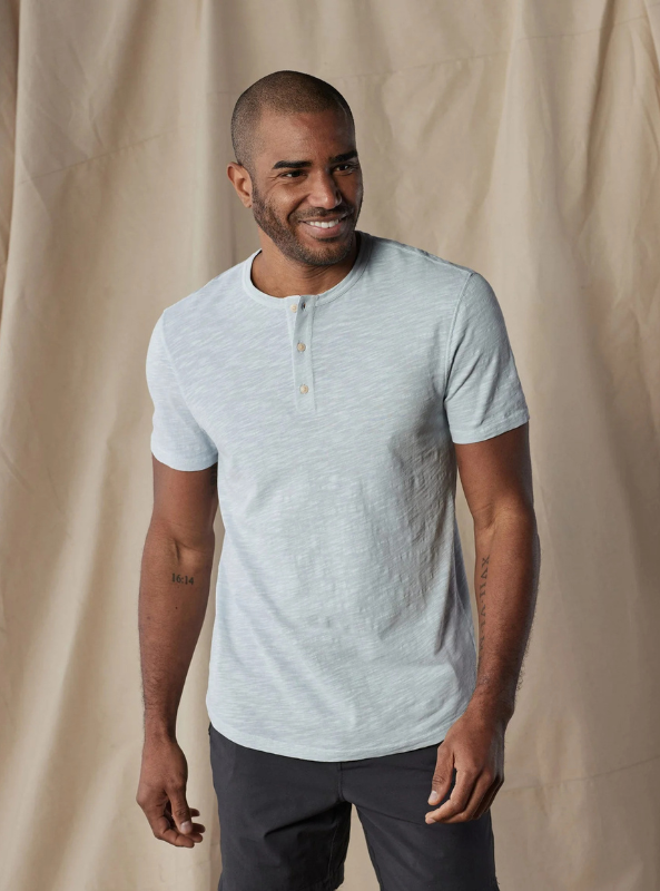 The Normal Brand Legacy Jersey SS Henley - Mist - The Foundry