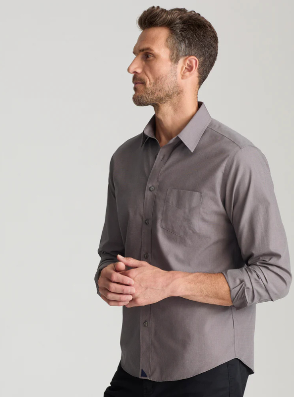 Untuckit - Sangiovese Wrinkle Free Shirt - Gray - The Foundry