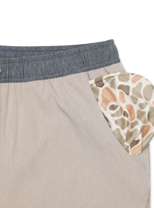 Burlebo Athletic Short Heather Khaki - Venado Camo Liner - The Foundry