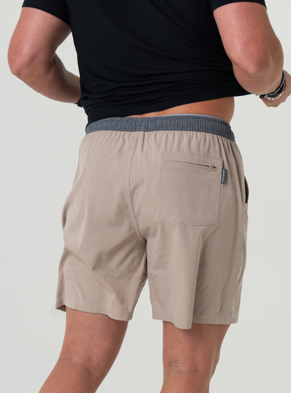 Burlebo Athletic Short Heather Khaki - Venado Camo Liner - The Foundry