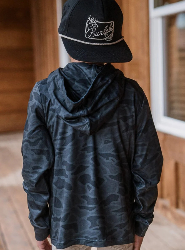 Youth Performance Hoodie - Black Camo - The Foundry