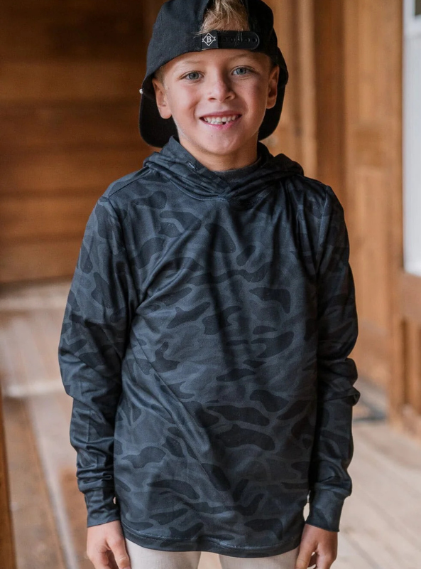 Youth Performance Hoodie - Black Camo - The Foundry