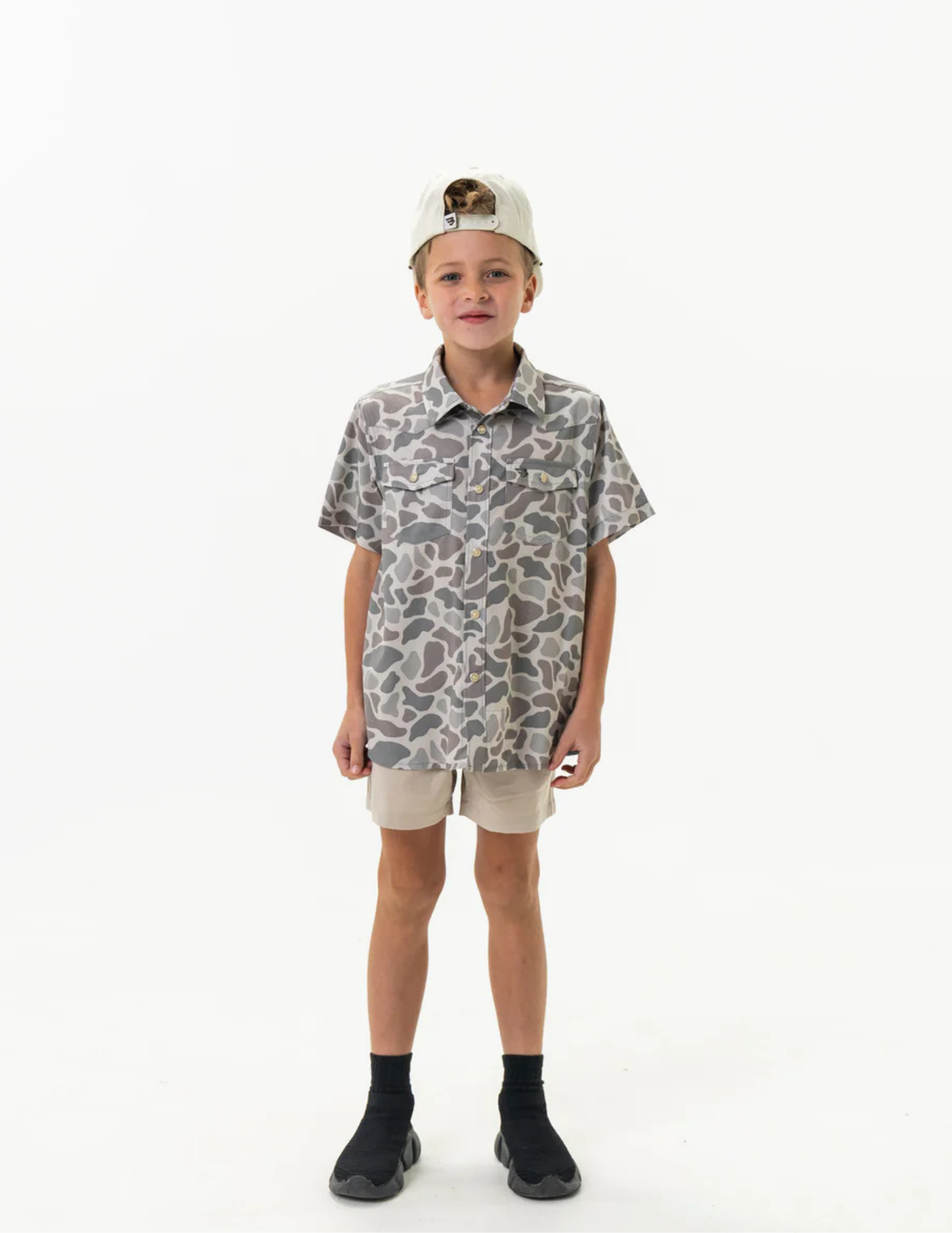 Burlebo Youth Performance Western Shirt Classic Deer Camo - The Foundry