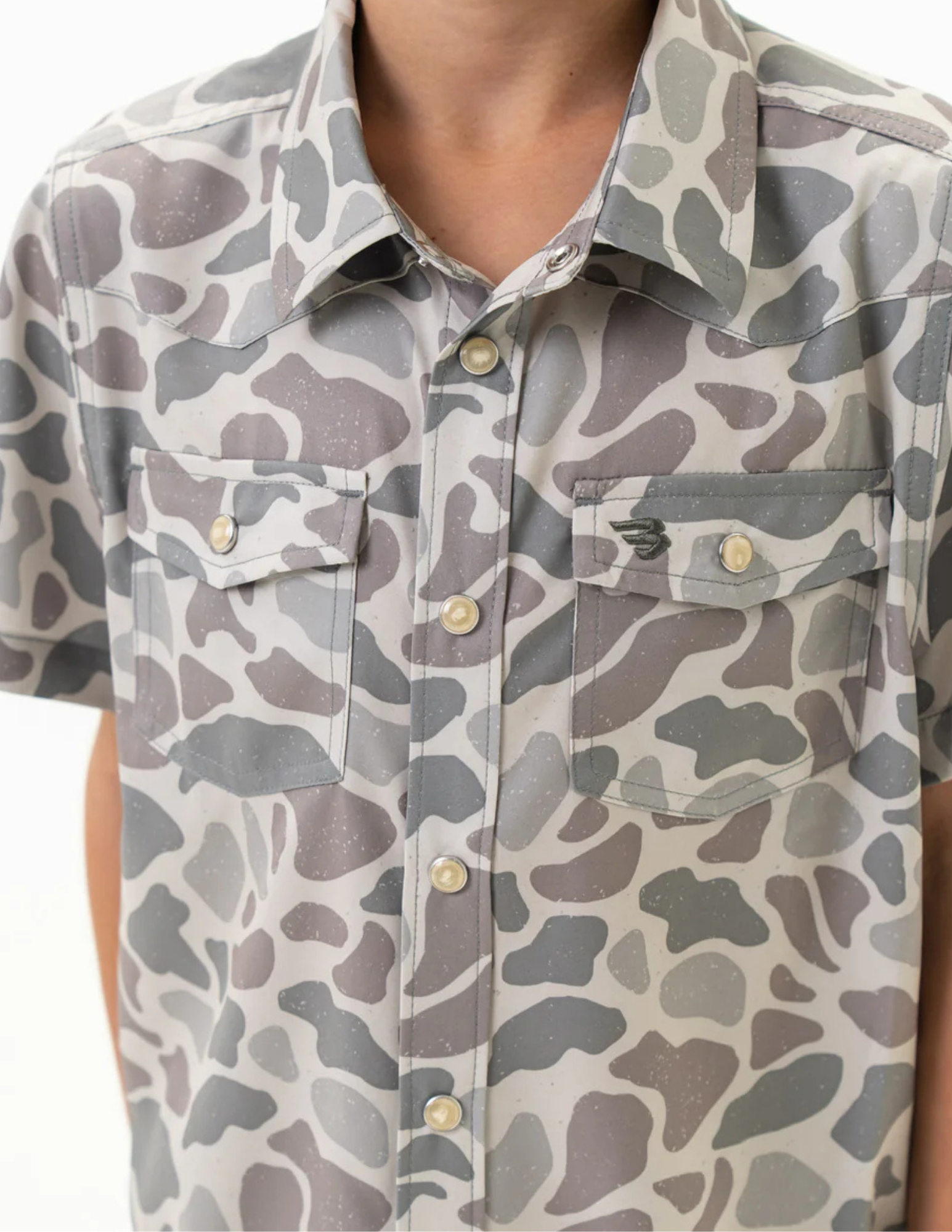 Burlebo Youth Performance Western Shirt Classic Deer Camo - The Foundry