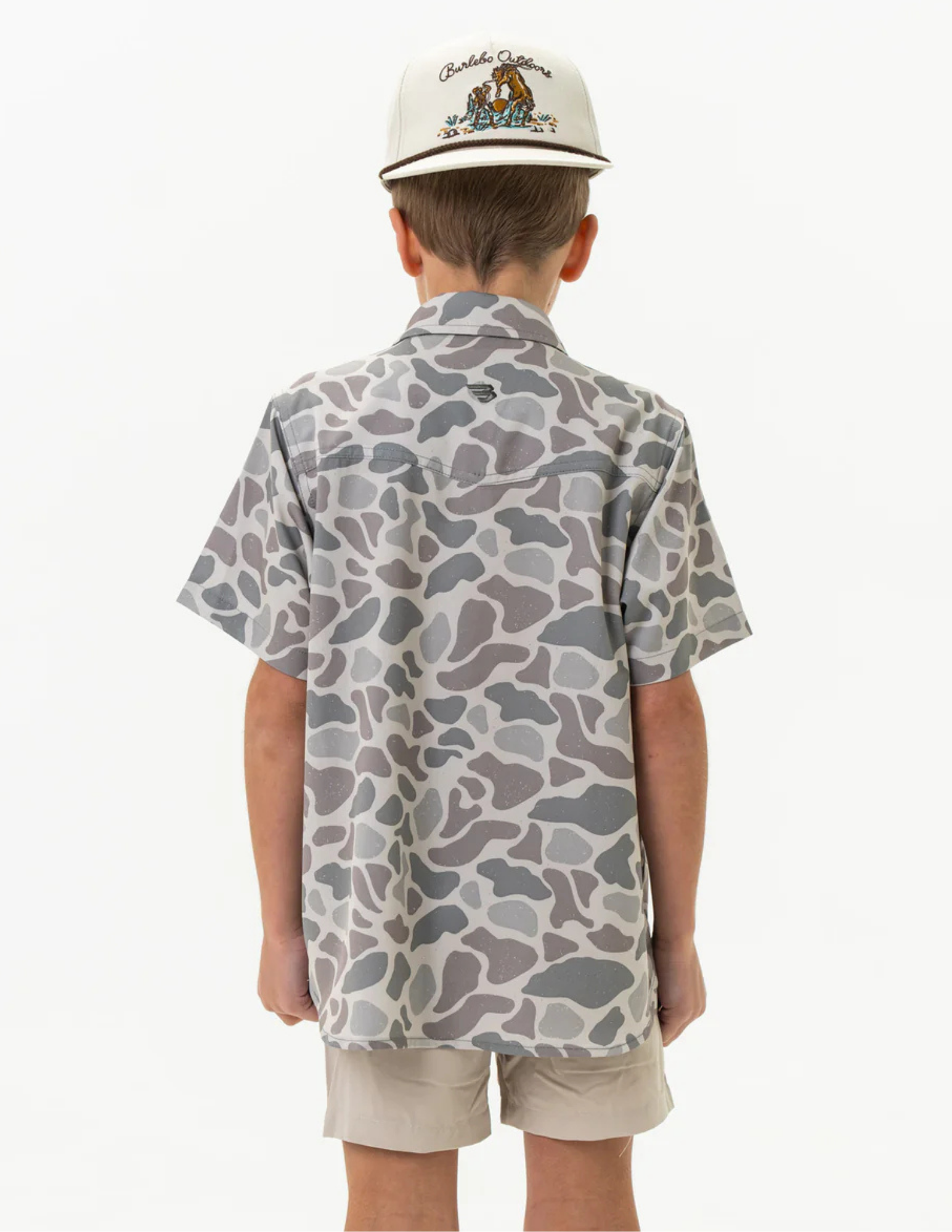Burlebo Youth Performance Western Shirt Classic Deer Camo - The Foundry