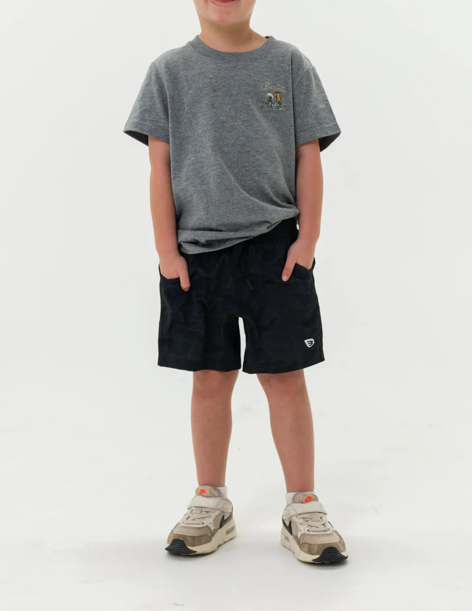 Burlebo Youth Athletic Short Black Camo - The Foundry