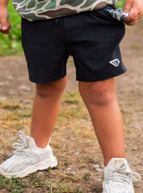 Burlebo Youth Athletic Short - Heather Black Retro Duck Camo Liner - The Foundry