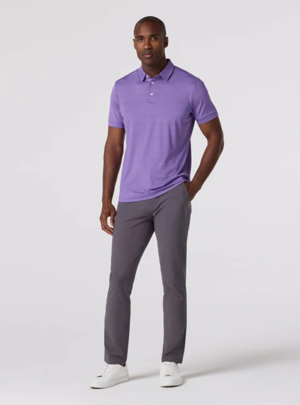 Mizzen & Main Versa SS Polo Purple Stripe