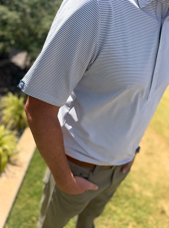 Criquet Performance Sport Range Polo - Hobby Stripe Gray