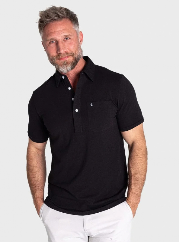 Criquet Top Shelf Players Polo Shirt - Black