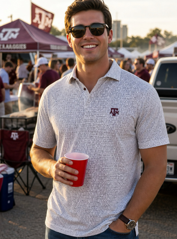 Horn Legend Texas A&M Aggies Wordmark Polo