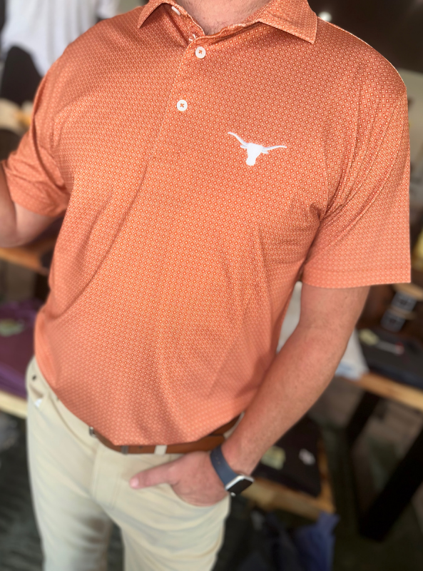 Horn Legend Texas Longhorns Burnt Orange Henna Polo
