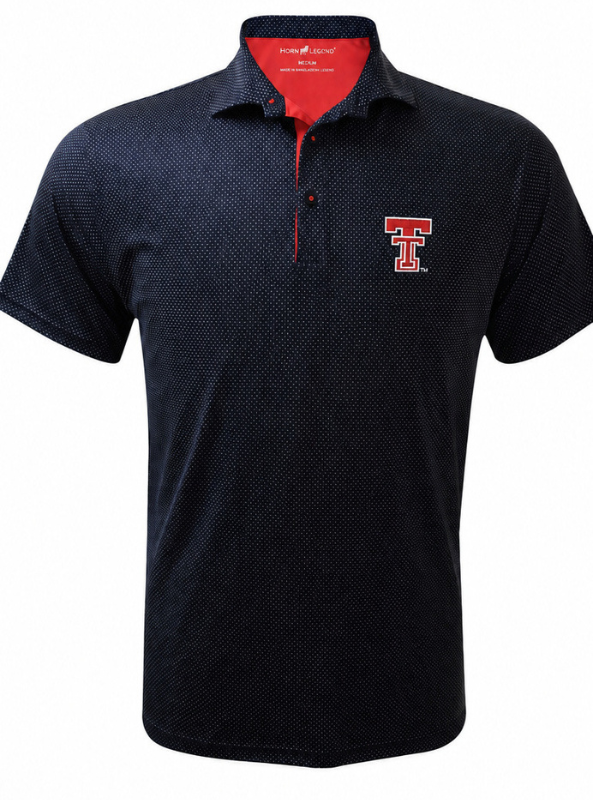 Horn Legend Texas Tech Checkers Performance Polo