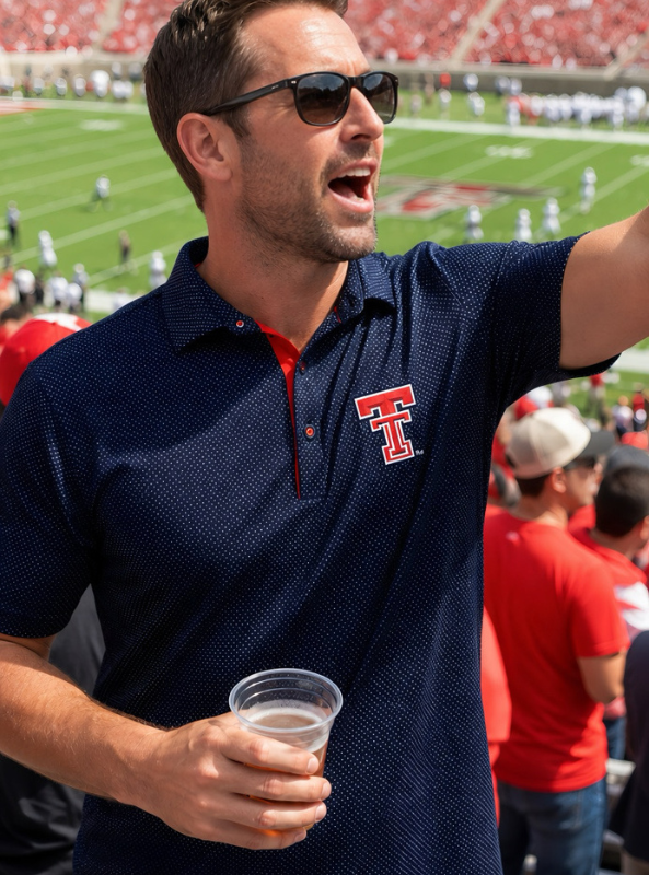 Horn Legend Texas Tech Checkers Performance Polo
